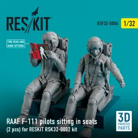 RAAF F-111 pilots sitting in seats (2 pcs) for RESKIT RSK32-0002 kit (3D Printing) (1/32)