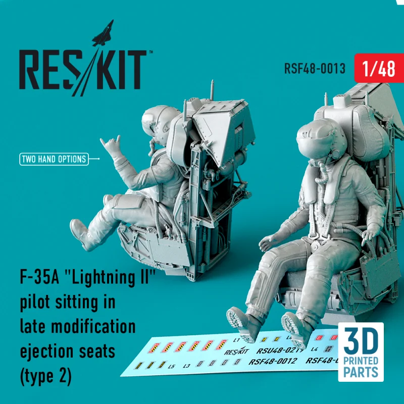 F-35A 'Lightning II' pilot sitting in late modification ejection seats (type 2) (3D Printing)