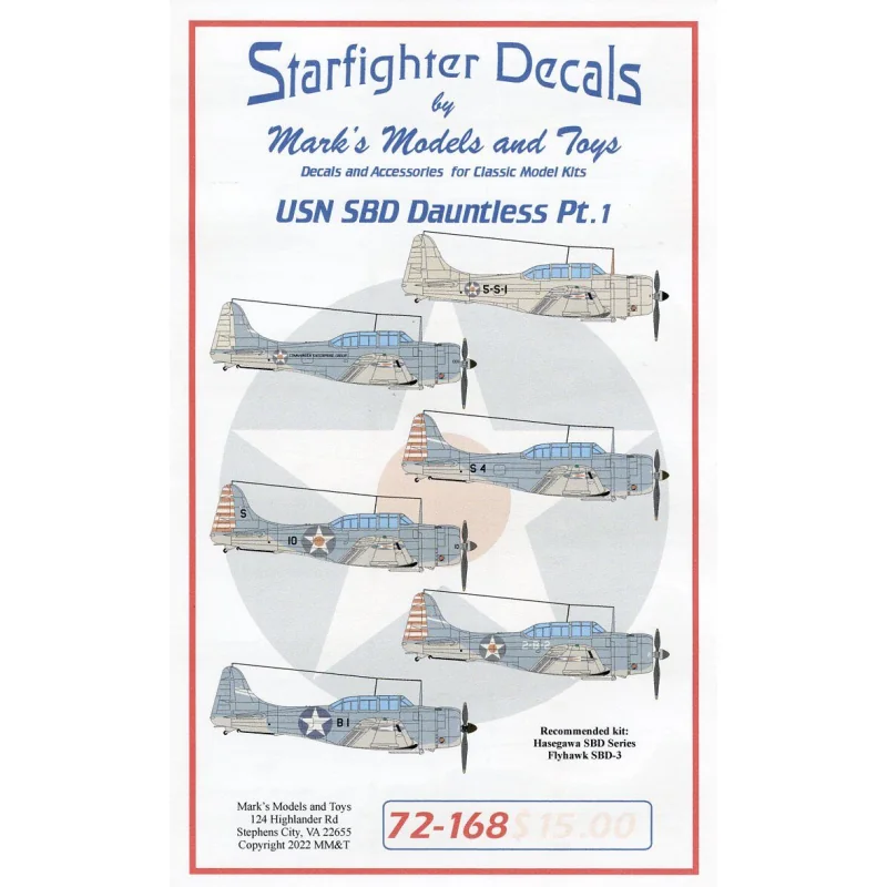 Décal USN SBD Dauntless Pt.1