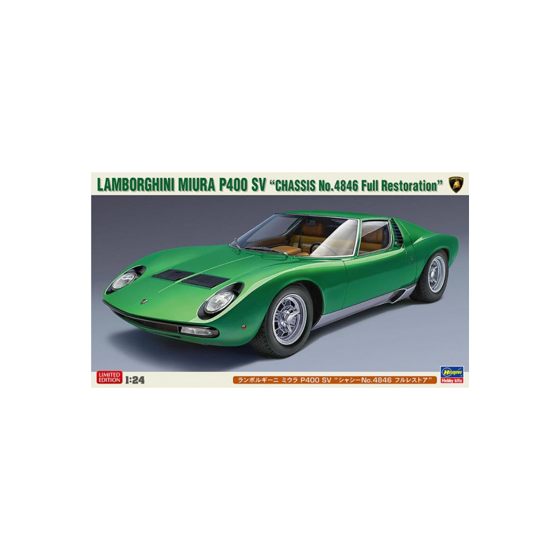 Maquette plastique de voiture Lamborghini Miura P400 SV "Chassis 4846 full restauration" 1:24