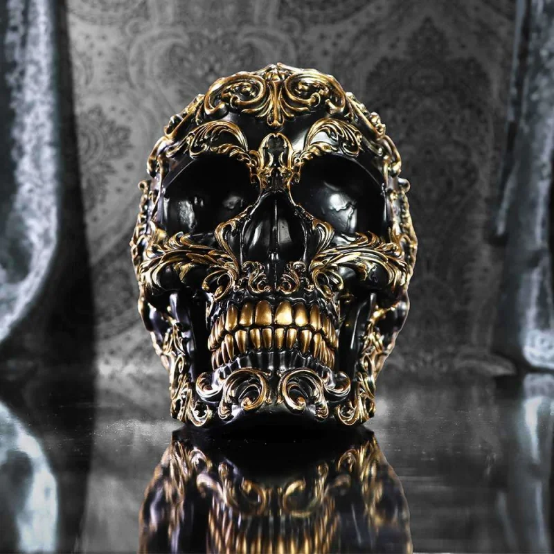 Renaissance Black And Gold Skull