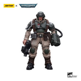 Warhammer 40k figurine 1/18 Astra Militarum Cadian Command Squad Veteran Sergeant with Power Fist 12 cm