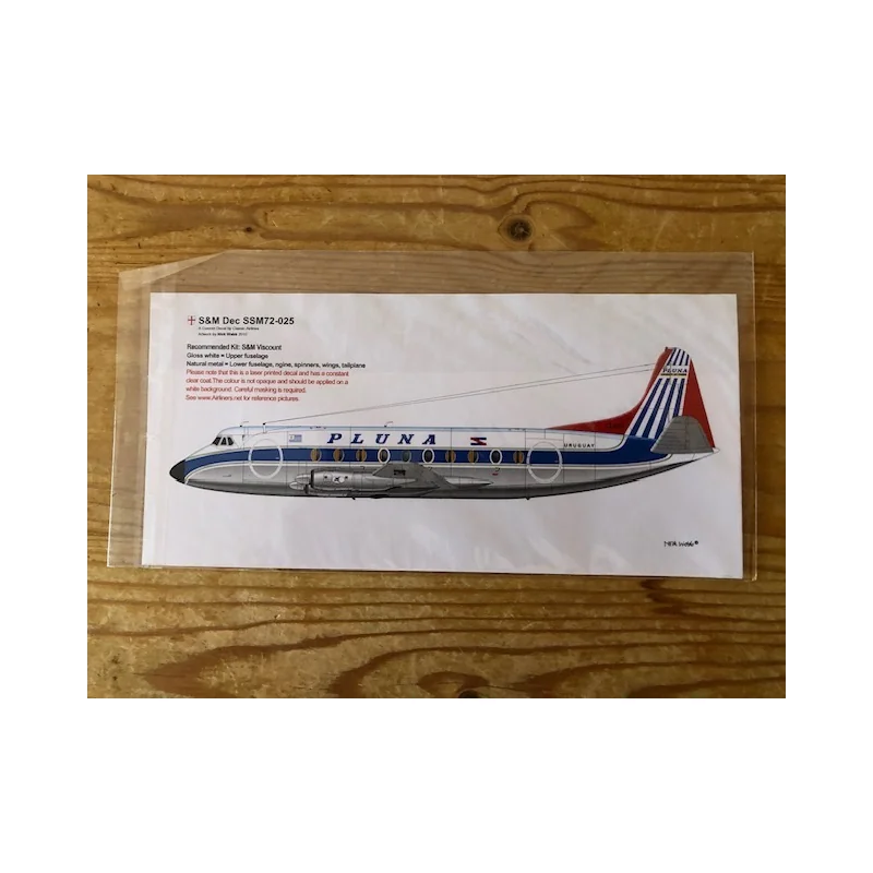 Vickers Viscount Pluna (MB) (it says 1:72nd on the decal and on the instructions but it is 1:144)