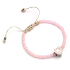 BARBIE - Bracelet de Perles Rose - Coeur