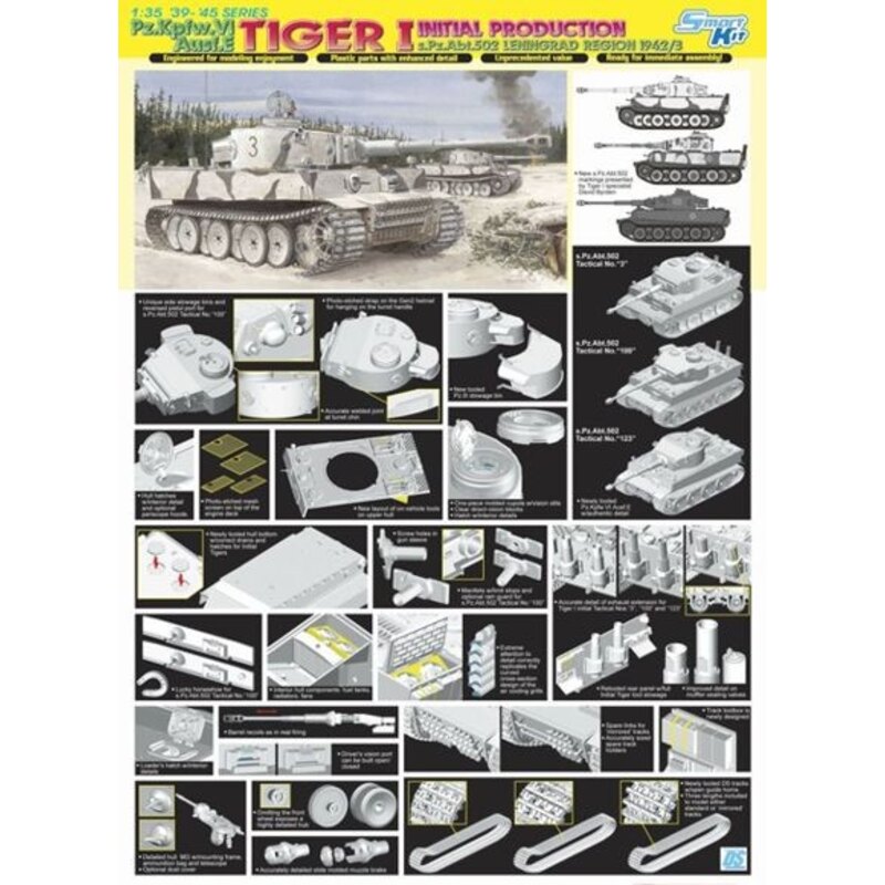 Pz.Kpfw.VI Ausf. E Tiger 1 production initiale s. Pz. Abt 502 Mishkino 1943