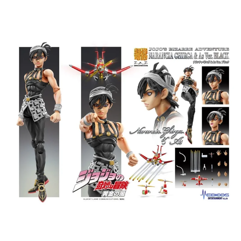 JoJo's Bizarre Adventure Golden Wind Narancia Ghirga & As Ver. Black Chozokado 15 cm