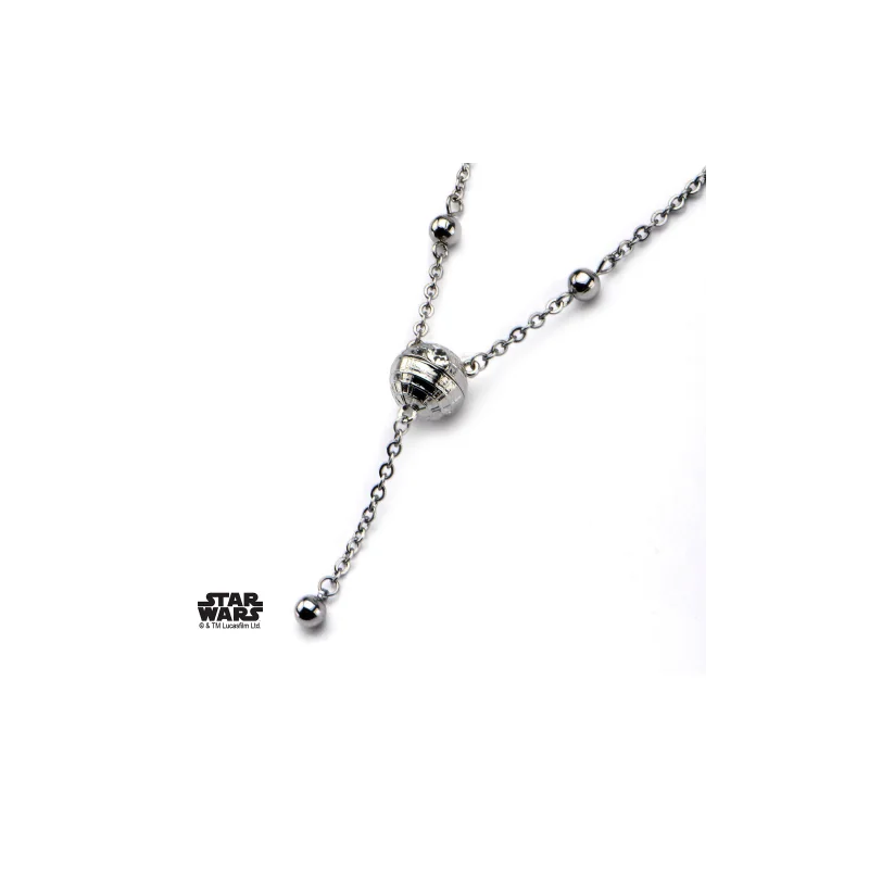 STAR WARS - Woman's Stainless Steel 3D Death Star Necklace