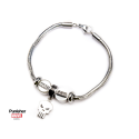 MARVEL - Women's Stainless Steel Punisher Bead Charm Bracelet Set