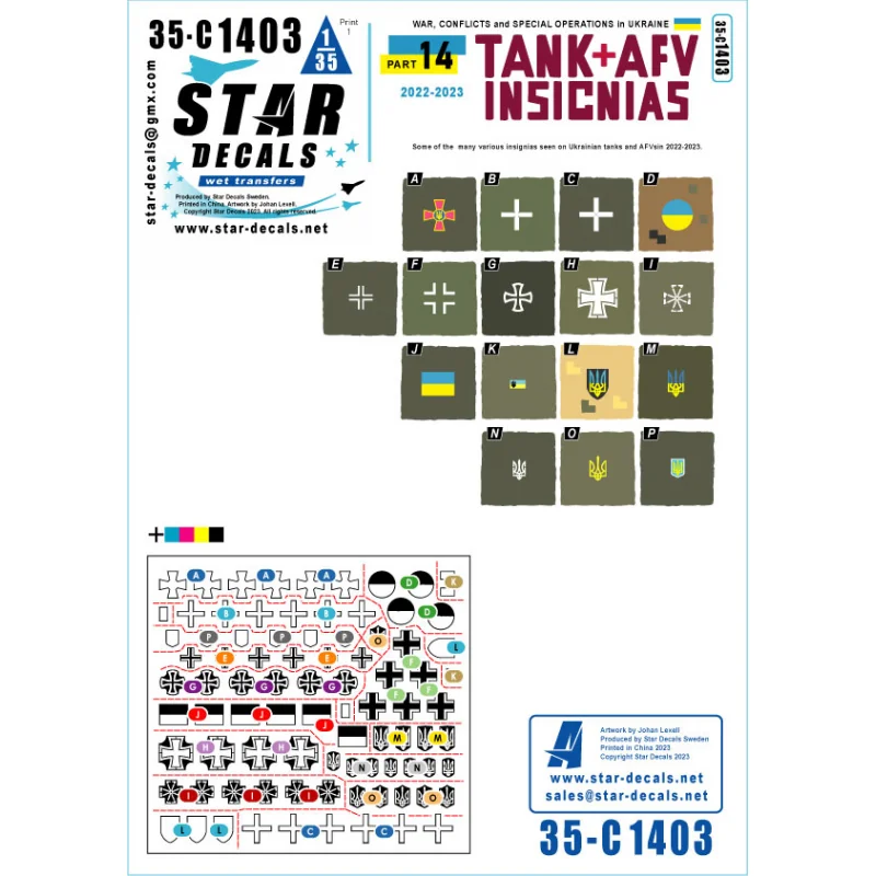 War in Ukraine 14Ukrainian Tanks and AFV insignias.Some of the many various insignias seen in 2022-23.