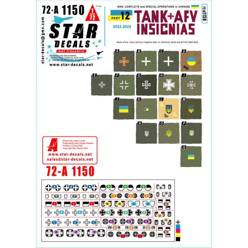 War in Ukraine 12Ukrainian Tanks and AFV insignias.Some of the many various insignias seen in 2022-23.