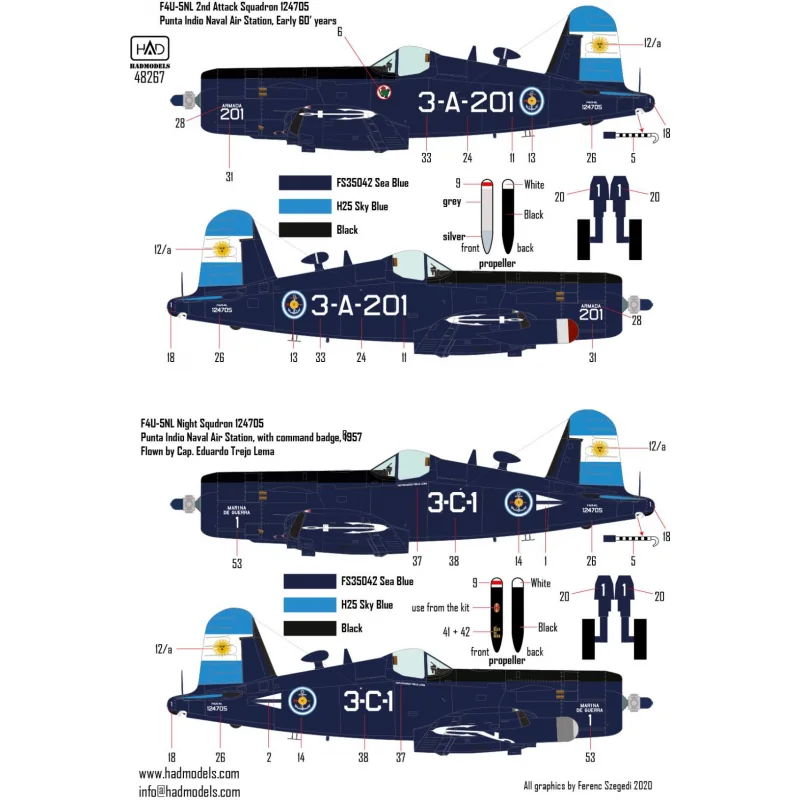 Décal Vought F4U- Corsairs Part 2