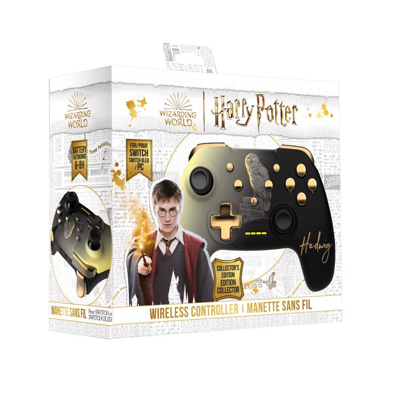 Freaks and Geeks Harry Potter - Manette Sans Fil PS4 - Prise Jack - Boutons  Lumineux - Noir