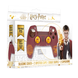 Harry Potter-Coque Silicone + grips pour Manette PS5 - Gryffondor - Rouge