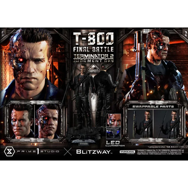 Terminator 2 statuette Museum Masterline Series 1/3 T-800 Final Battle Regular Version 75 cm