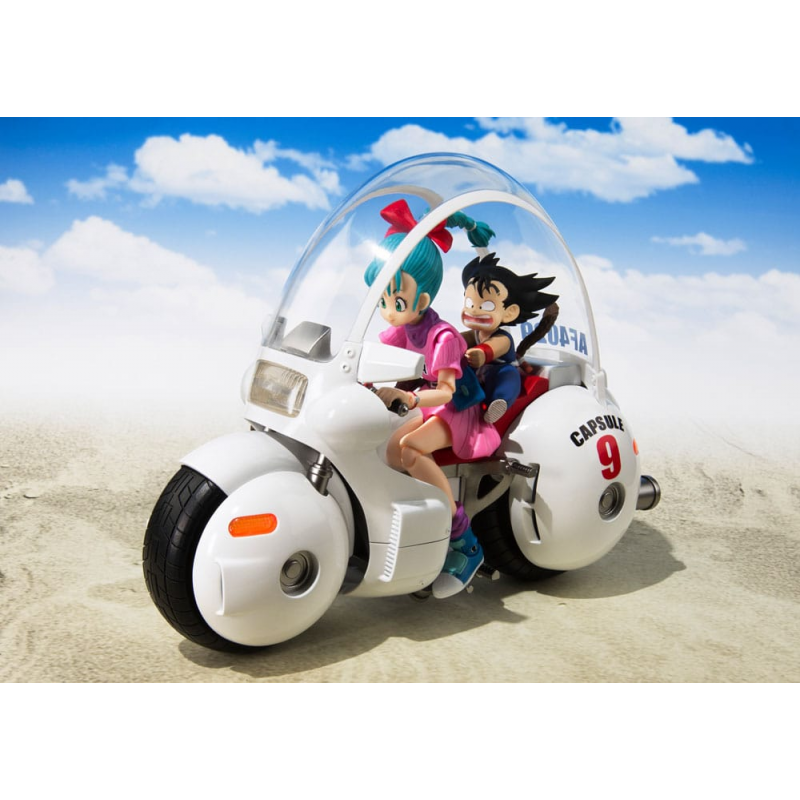 BTN66498-3 Dragon Ball Véhicule avec figurine Bulma's Motorcycle Hoipoi Capsule No.9 S.H. Figuarts 17 cm