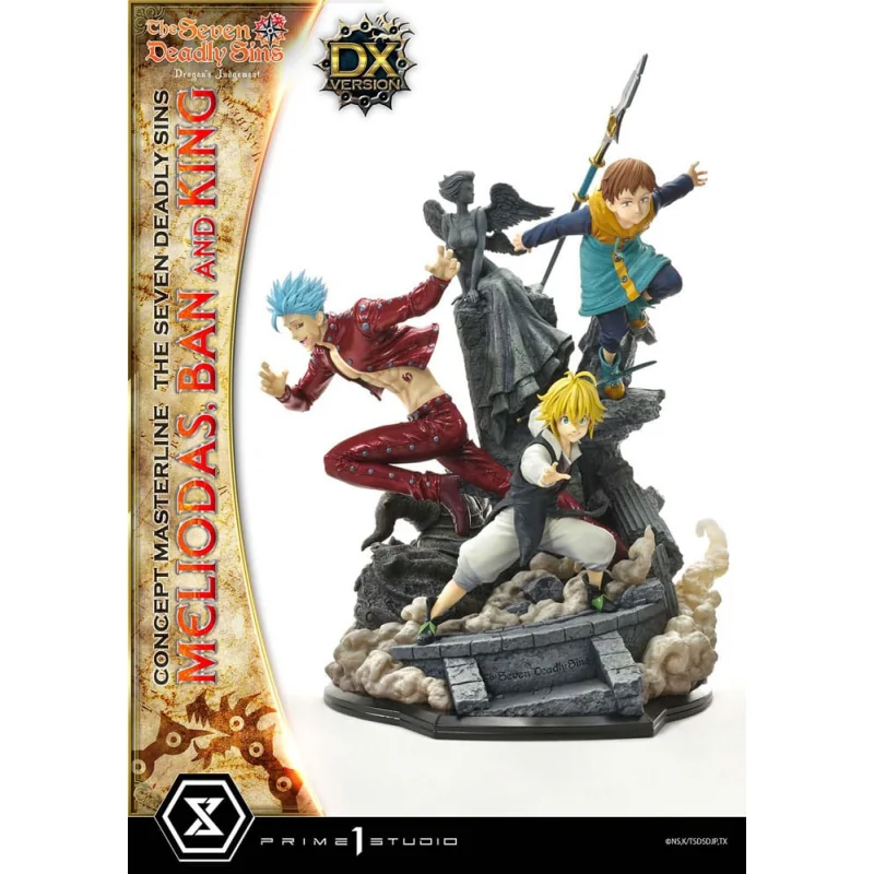 Seven Deadly Sins statuette Meliodas, Ban & King Deluxe Version 55 cm