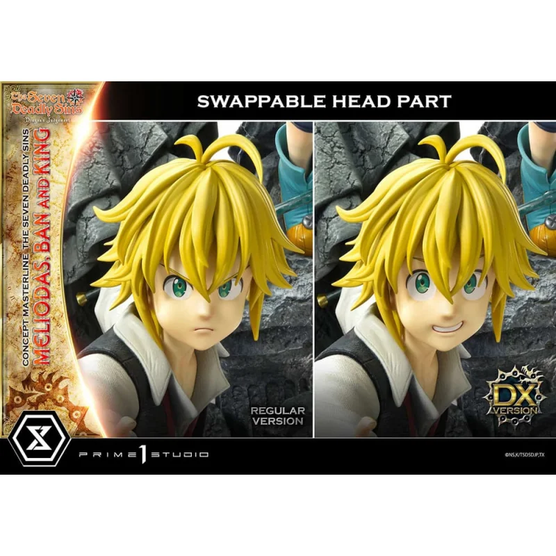 Seven Deadly Sins statuette Meliodas, Ban & King Deluxe Version 55 cm