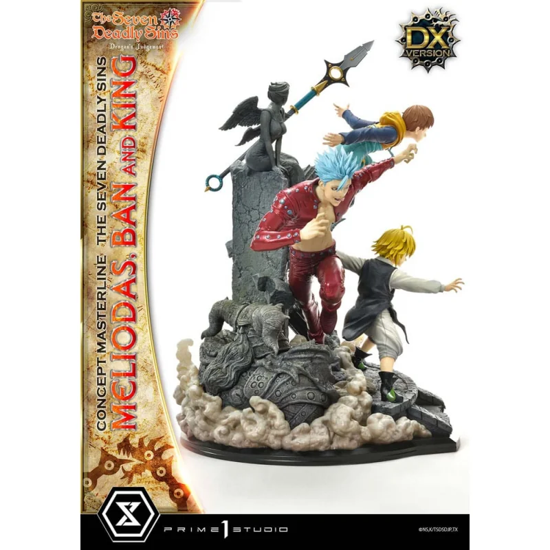 Seven Deadly Sins statuette Meliodas, Ban & King Deluxe Version 55 cm