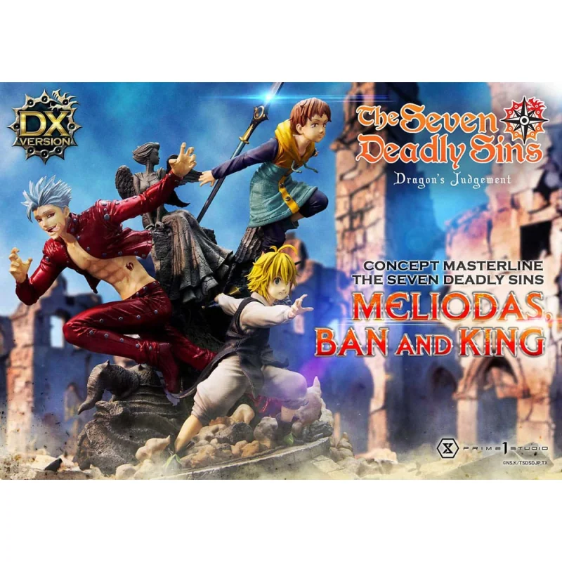 Seven Deadly Sins statuette Meliodas, Ban & King Deluxe Version 55 cm