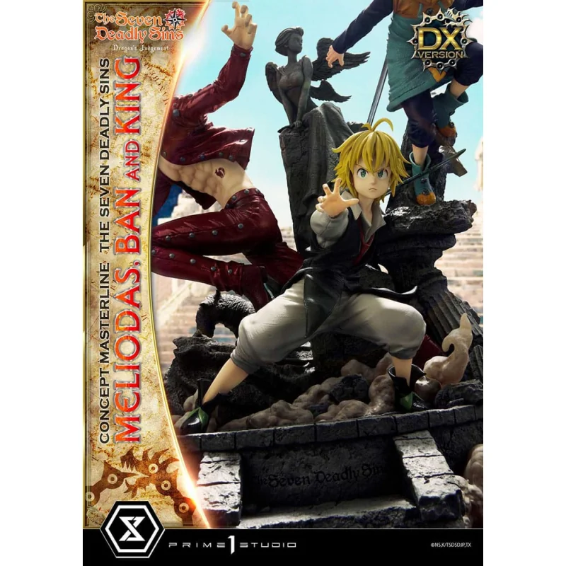 Seven Deadly Sins statuette Meliodas, Ban & King Deluxe Version 55 cm