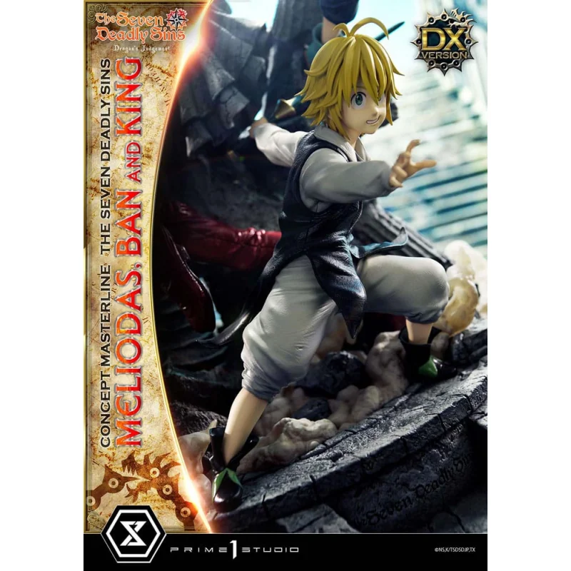 Seven Deadly Sins statuette Meliodas, Ban & King Deluxe Version 55 cm