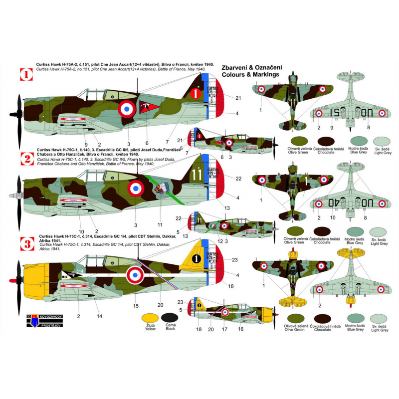 Curtiss Hawk 75C-1 (French & Vichy AF) re-box, new decals