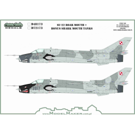 Décal Sukhoi Su-22 Boar Mouth + bonus shark mouth tanks