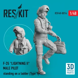 F-35 'Lightning II' male pilot standing on a ladder (Type 1) (3D Printed)