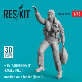 F-35 'Lightning II' female pilot standing on a ladder (Type 1) (3D Printed)