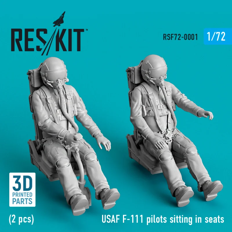 USAF F-111 pilots sitting in seats (2 pcs) (3D Printed) Eduard, Hasegawa, Zvezda , Airfix, Academy, Fujimi, HobbyBoss