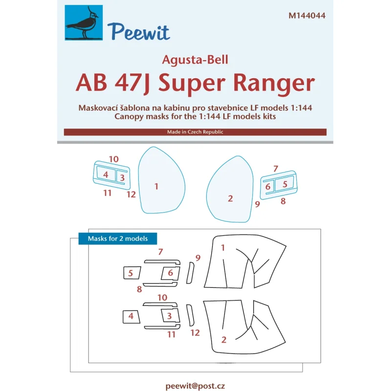 Agusta-Bell 47J Super Ranger. - 2 pieces (designed to be used with LF models kits)