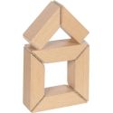 BLOCS de CONSTRUCTION à SCRATCH, 11 pièces, scie 26,5x9x1,2cm, bois, 2+