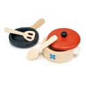 Mentari Cuisine: SET DE CASSEROLE ET POÊLE 13x10x7cm, 5 pièces, en bois, en boîte, 3+