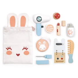 Mentari Jeu de Rôle: SET DE MAQUILLAGE BUNNY 25x20x7,5cm, 9 pièces dans un sac en coton, en bois, en boîte, 3+