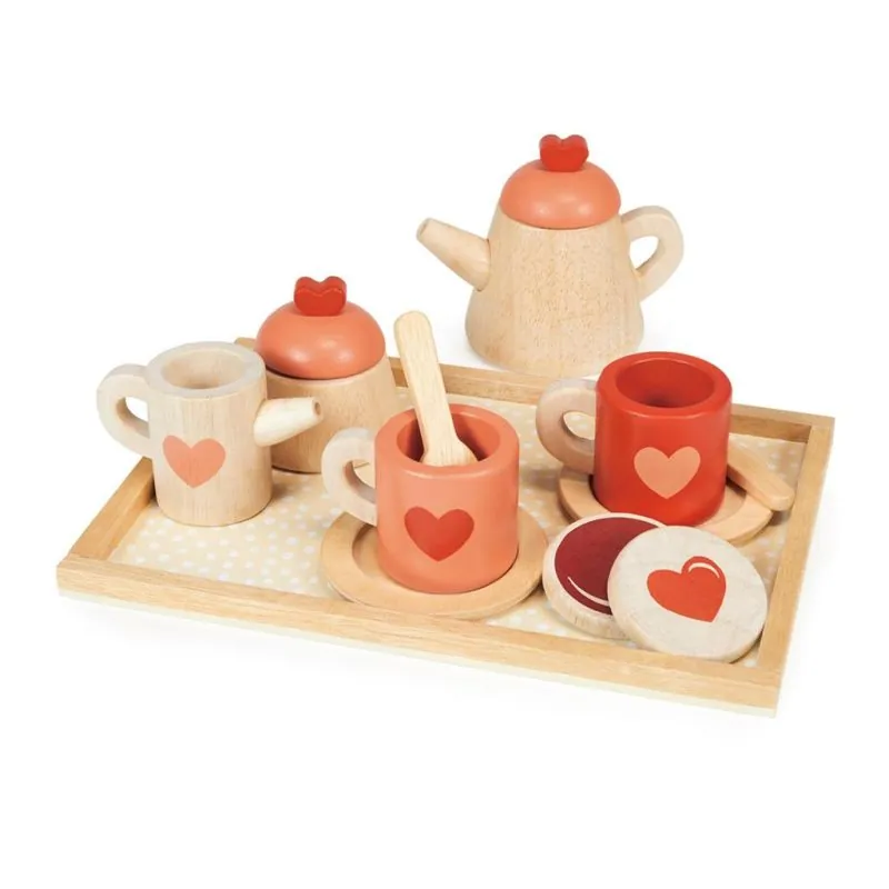 Mentari Cuisine: SET DE PLATEAUX À THÉ 23x16x9cm, 11 pièces, en bois, en boîte, 3+