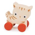 Mentari Bambino: CHAT SUR ROUES 11x5,5x10,5cm, en bois, en boîte, 6m+