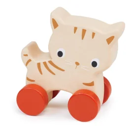 Mentari Bambino: CHAT SUR ROUES 11x5,5x10,5cm, en bois, en boîte, 6m+