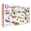 Mentari Set de Train: SET DE TRAIN DE LA VILLE 80x82,5x10,5cm, en bois, en boîte, 3+