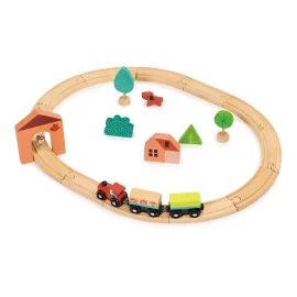 Mentari Set de Train: MON PREMIER SET DE TRAIN 57x45,5x12cm, en bois, en boîte, 3+