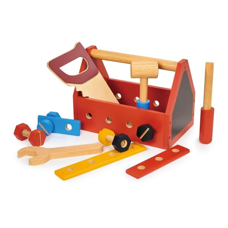 Mentari Jeu de Rôle: BOÎTE À OUTILS 21x13,2x15,5cm, 15pièces, en bois, en boîte, 3+