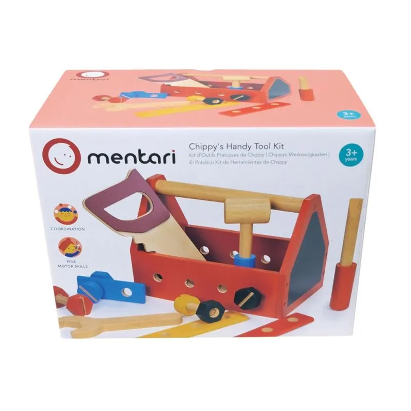 Mentari Jeu de Rôle: BOÎTE À OUTILS 21x13,2x15,5cm, 15pièces, en bois, en boîte, 3+