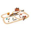 Mentari Set de Train: SET DE TRAIN DE LA MINE D'OR 95x62x17,5cm, en bois, en boîte, 3+