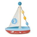 Mentari Véhicules: BATEAU À VOILE 16x5,5x20,5cm, en bois, en boîte, 18m+