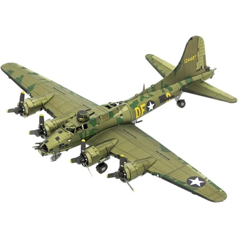 MetalEarth Aviation: B-17 FLYING FORTRESS 17,5x13,5x4cm, maquette 3D en métal avec 2,5 feuilles, sur carte 12x17cm, 14+