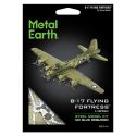 MetalEarth Aviation: B-17 FLYING FORTRESS 17,5x13,5x4cm, maquette 3D en métal avec 2,5 feuilles, sur carte 12x17cm, 14+