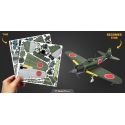 MetalEarth Aviation: MITSUBISHI ZERO 14,7x4,8x12cm, maquette 3D en métal avec 2 feuilles, sur carte 12x17cm, 14+