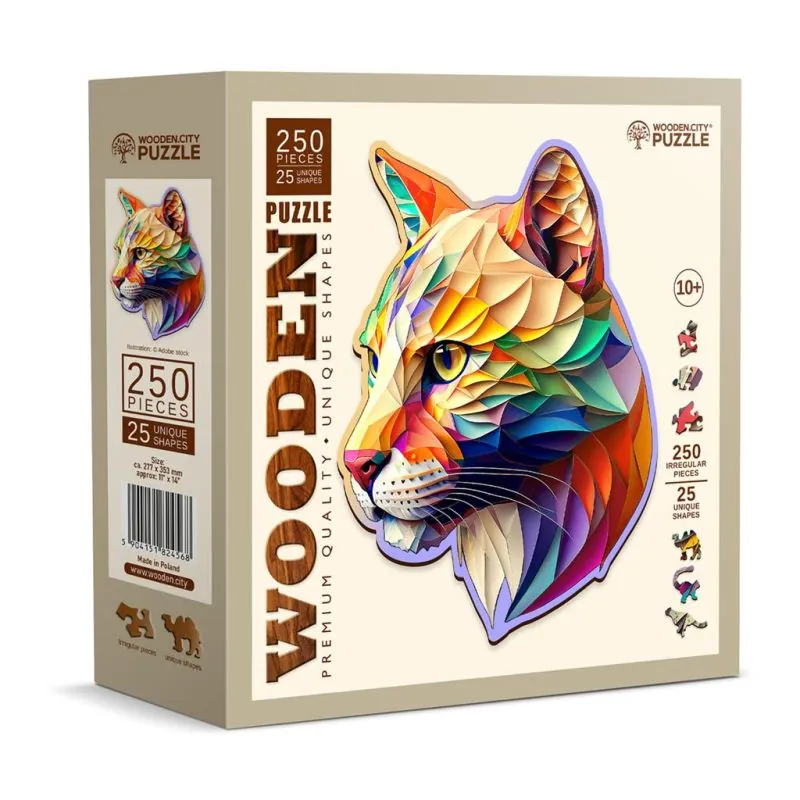 Wooden City Puzzle: GAUDY COUGAR 150/15, en bois, 8+