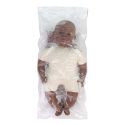 ML Poupées: POUPÉE BÉBÉ AFRICAIN avec CORPS en TISSU 40cm, parfumée vanille, en résine. Made in Spain, 10m+