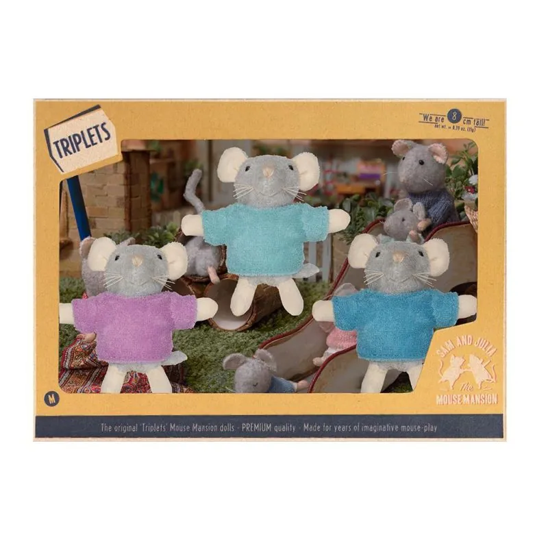 Sam&Julia PELUCHE: POUPÉES TRIPLÉS 8cm, en boîte, 18m+