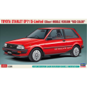 Maquette plastique de voiture Toyota Starlet EP71 Si Limited rouge 1:24